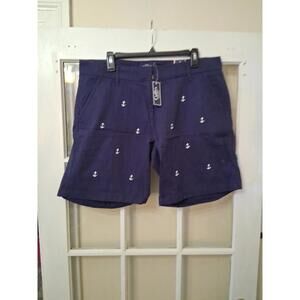 Cuffy's Chinco Navy Shorts Anchor Print Sz 12 NWT 9 Inseam